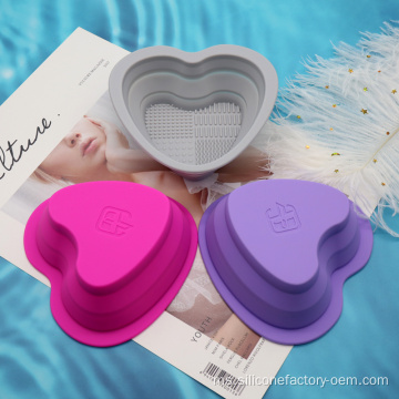Alat Pembersih Kosmetik Mini yang Boleh Dilipat Mini Silicone